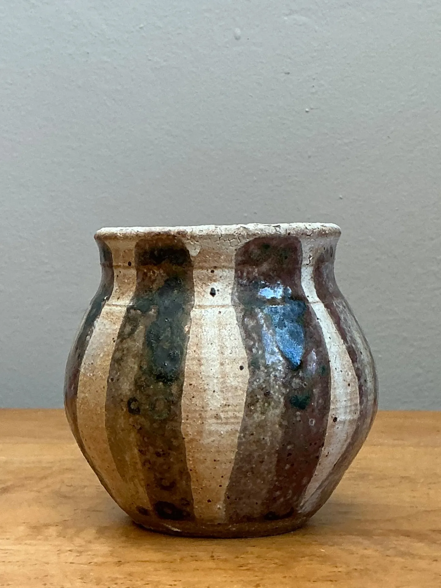 Vintage Striped Studio Pottery Vase — additional photo 3