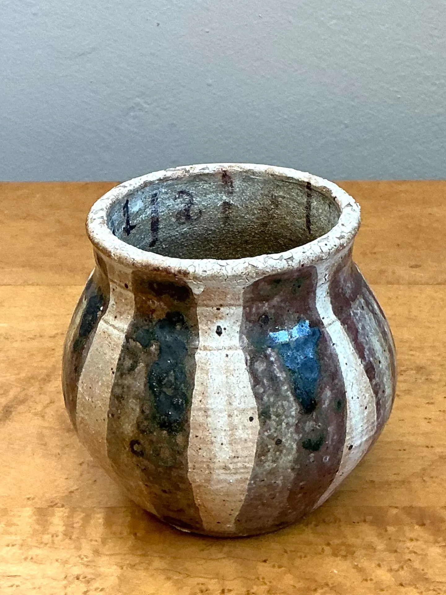Vintage Striped Studio Pottery Vase — additional photo 5