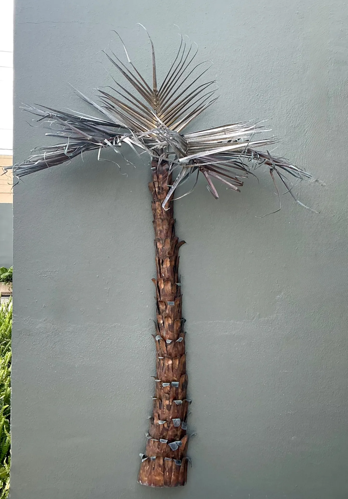 Vintage Metal Palm Tree Wall Sculpture — additional photo 2