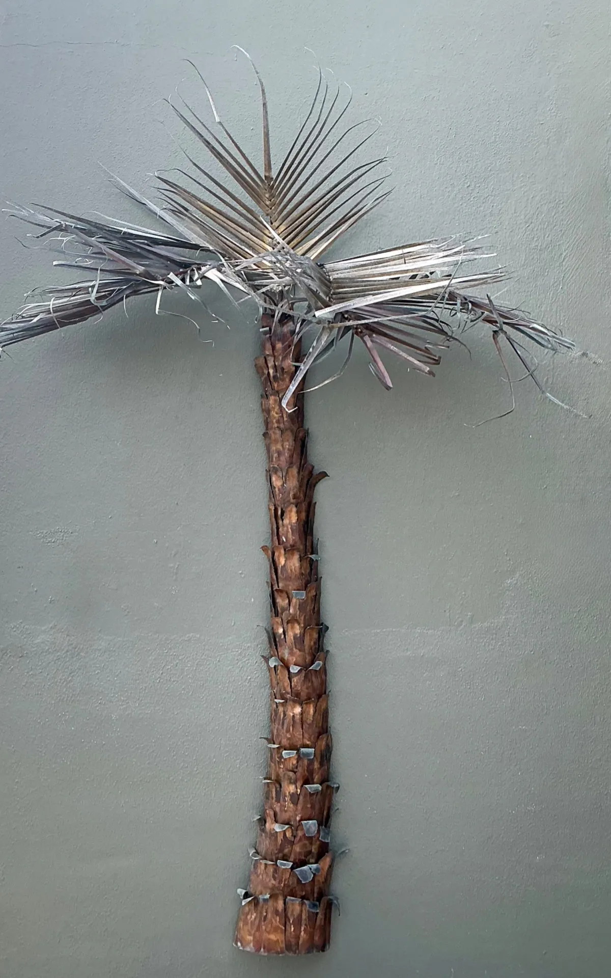 Vintage Metal Palm Tree Wall Sculpture — additional photo 2