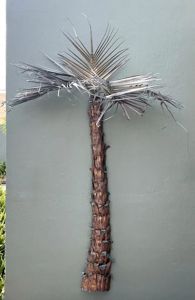 Vintage Metal Palm Tree Wall Sculpture — additional photo 6
