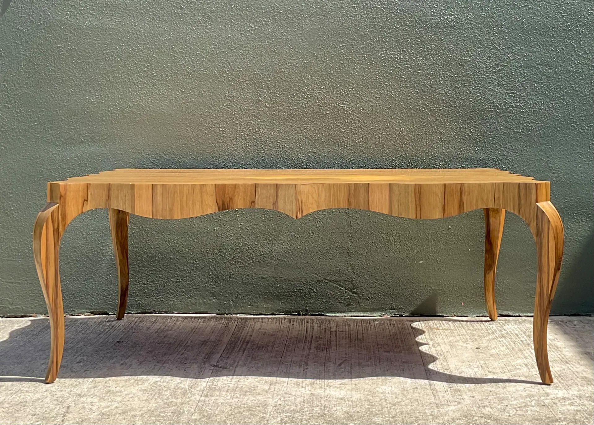 Vintage Keno Bros For Theodore Alexander Scalloped Edge Coffee Table — additional photo 5