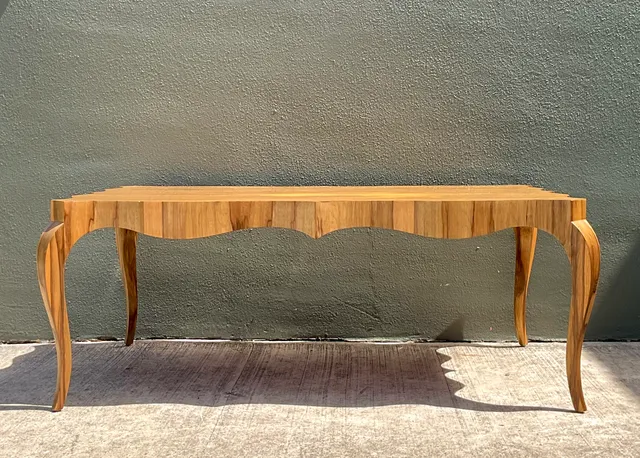 Vintage Keno Bros For Theodore Alexander Scalloped Edge Coffee Table — additional photo 6