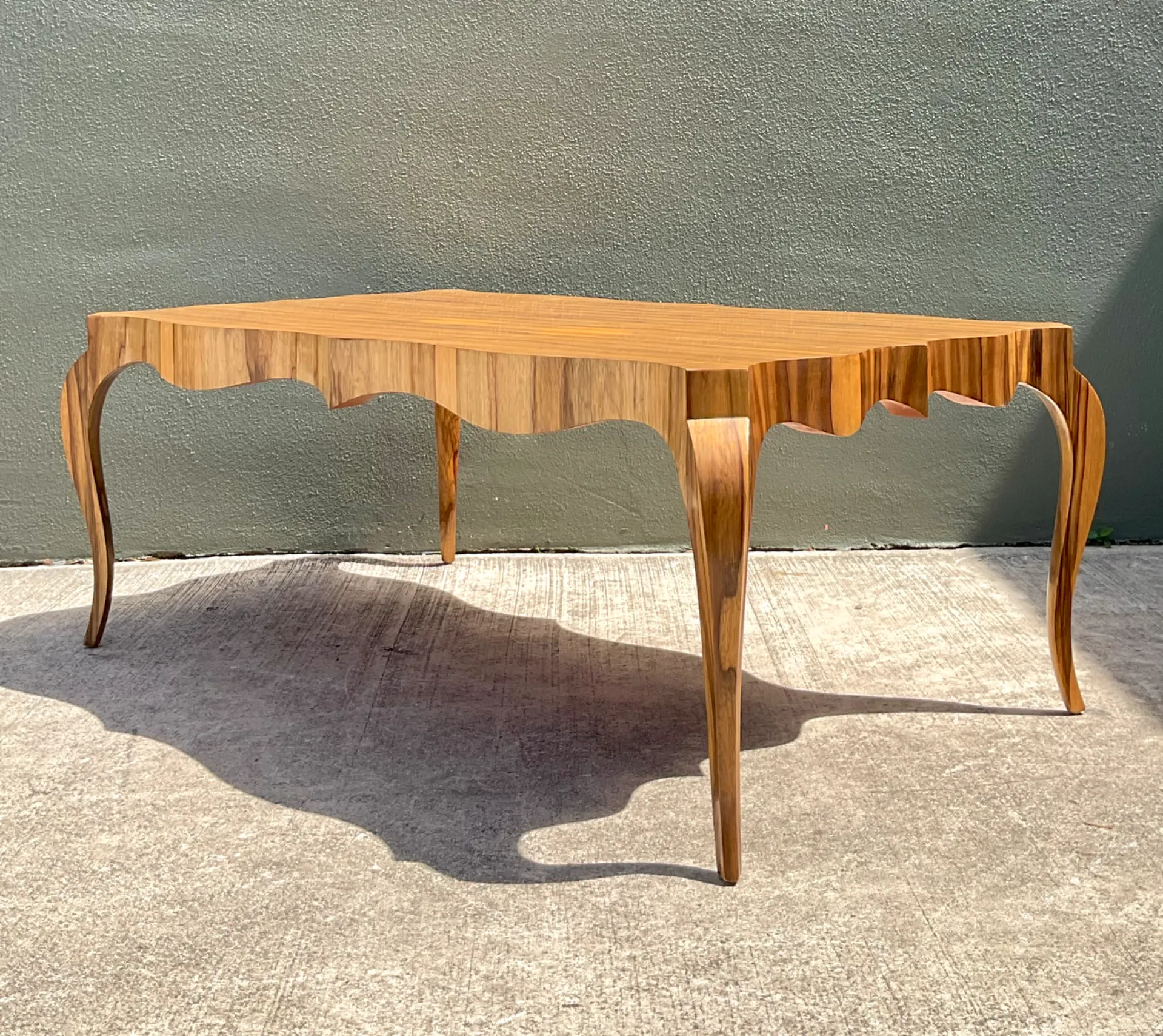 Vintage Keno Bros For Theodore Alexander Scalloped Edge Coffee Table — additional photo 4