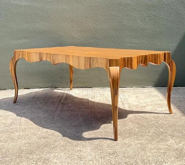 Vintage Keno Bros For Theodore Alexander Scalloped Edge Coffee Table — additional photo 4