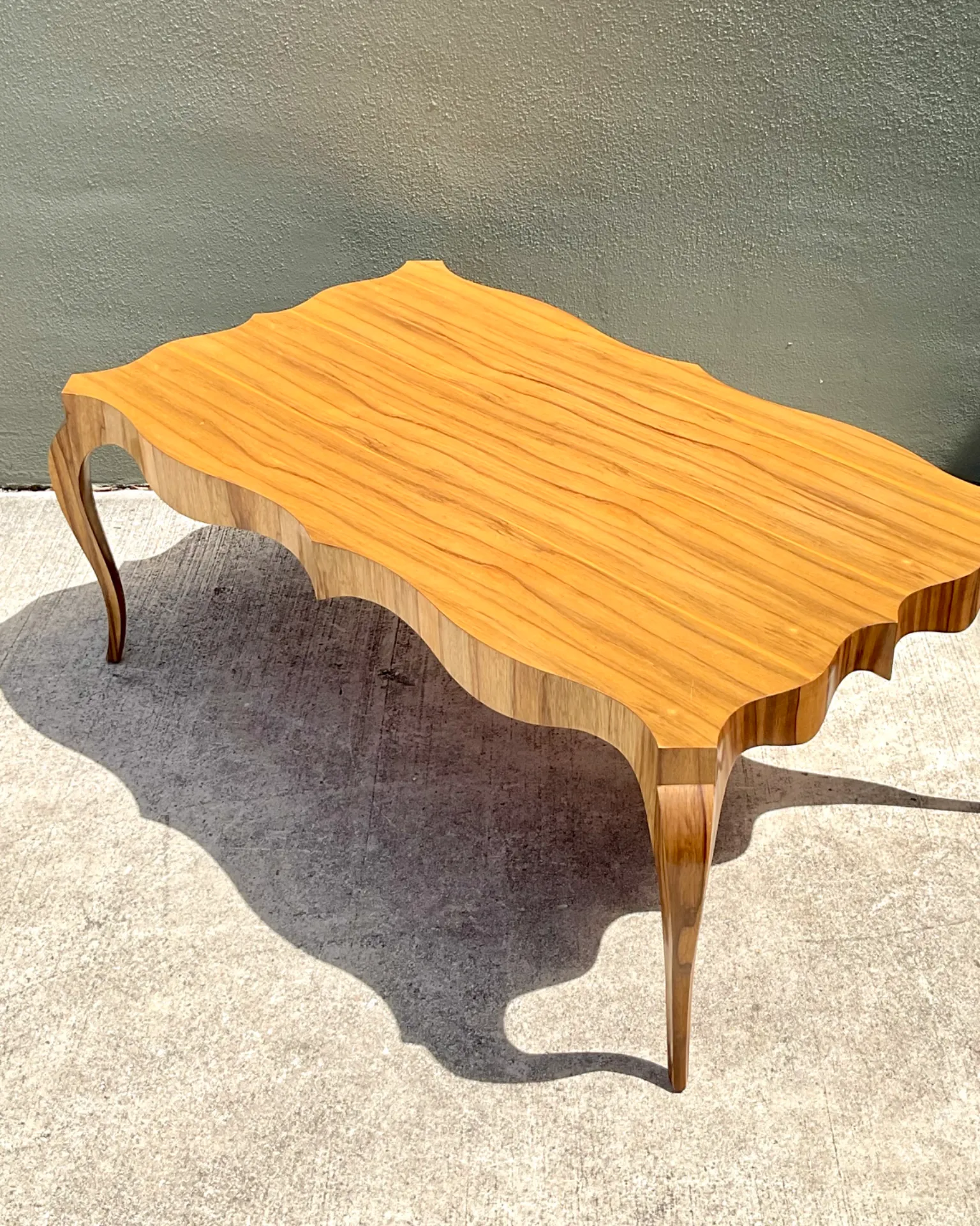 Vintage Keno Bros For Theodore Alexander Scalloped Edge Coffee Table — additional photo 7