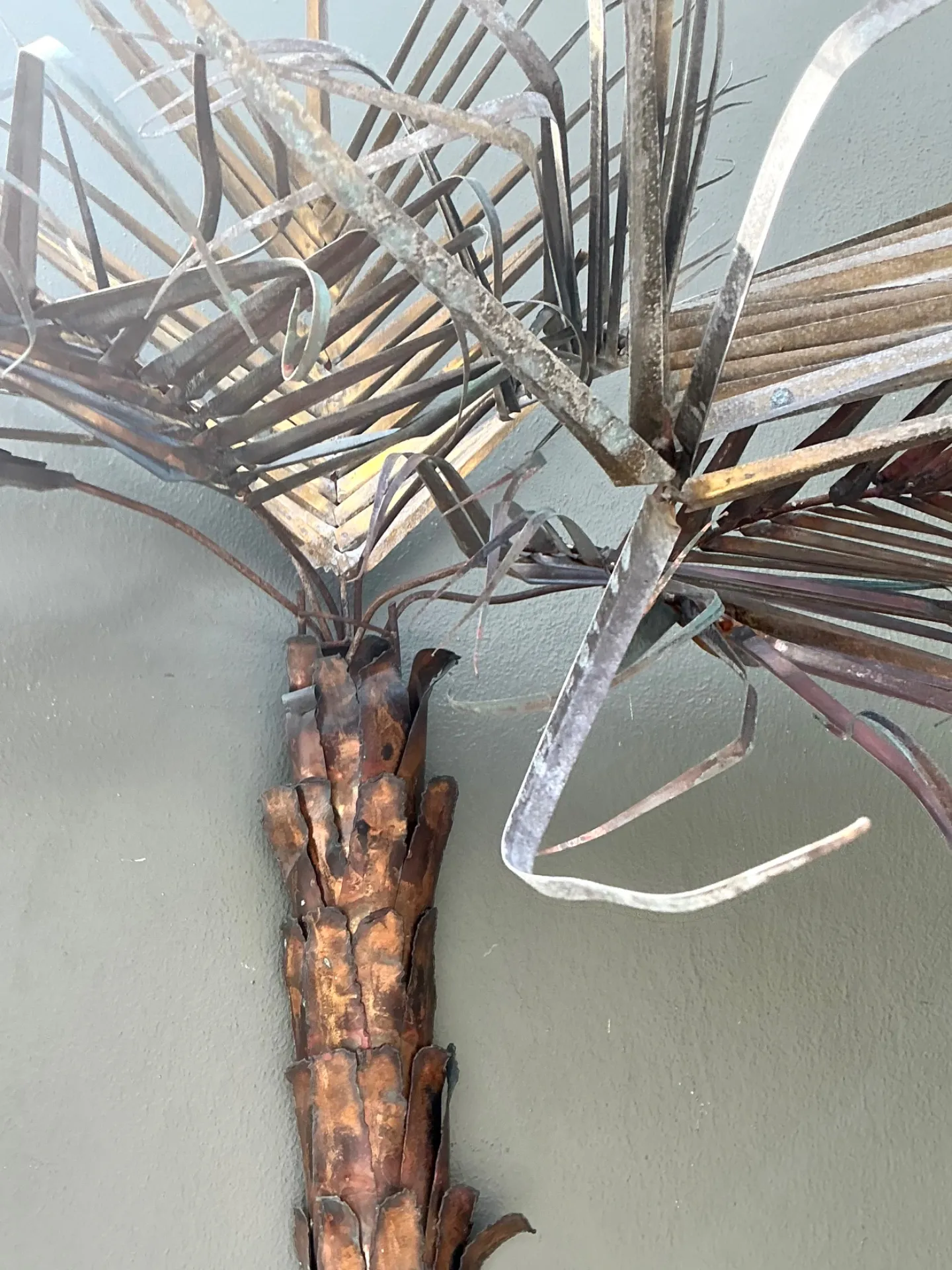 Vintage Metal Palm Tree Wall Sculpture — additional photo 5