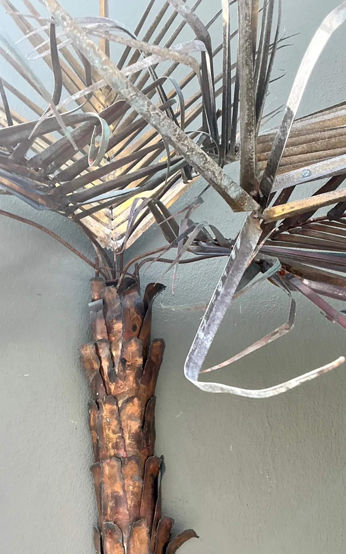 Vintage Metal Palm Tree Wall Sculpture — additional photo 5