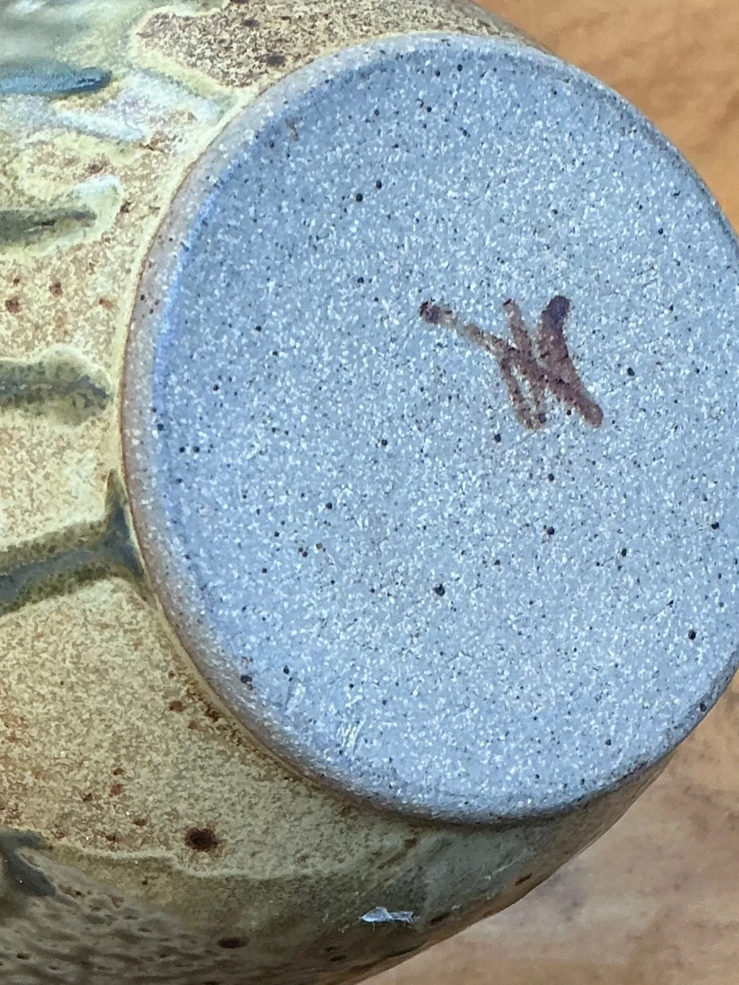 Vintage Handcrafted Polka Dot Ceramic Vase — additional photo 2