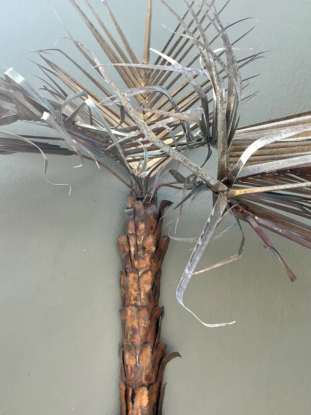 Vintage Metal Palm Tree Wall Sculpture — additional photo 3