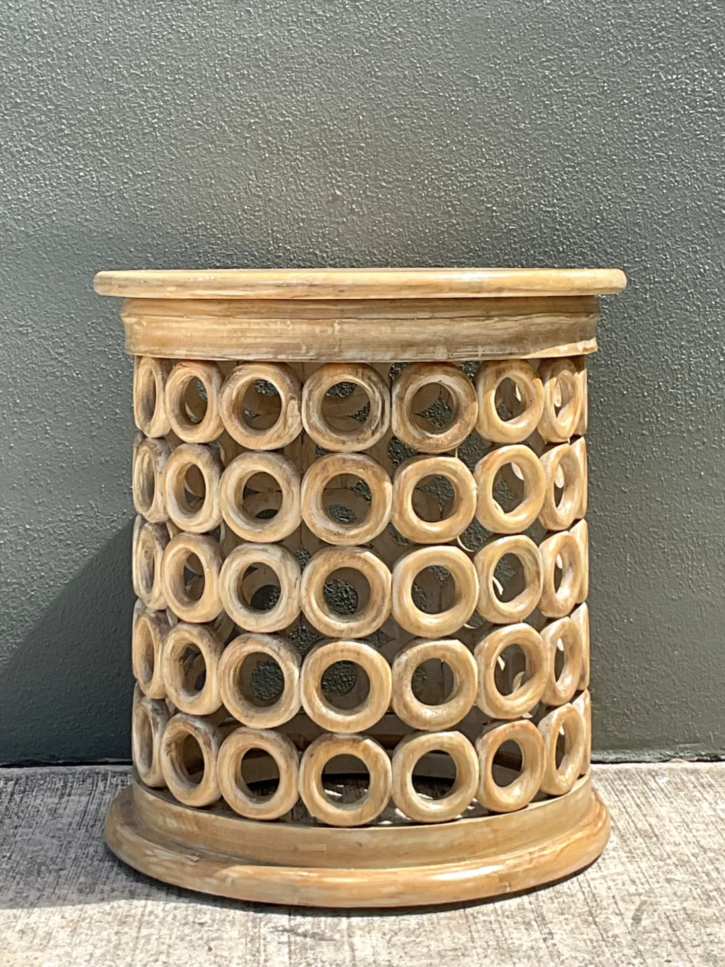 Vintage Openwork Wood Side Table — additional photo 2