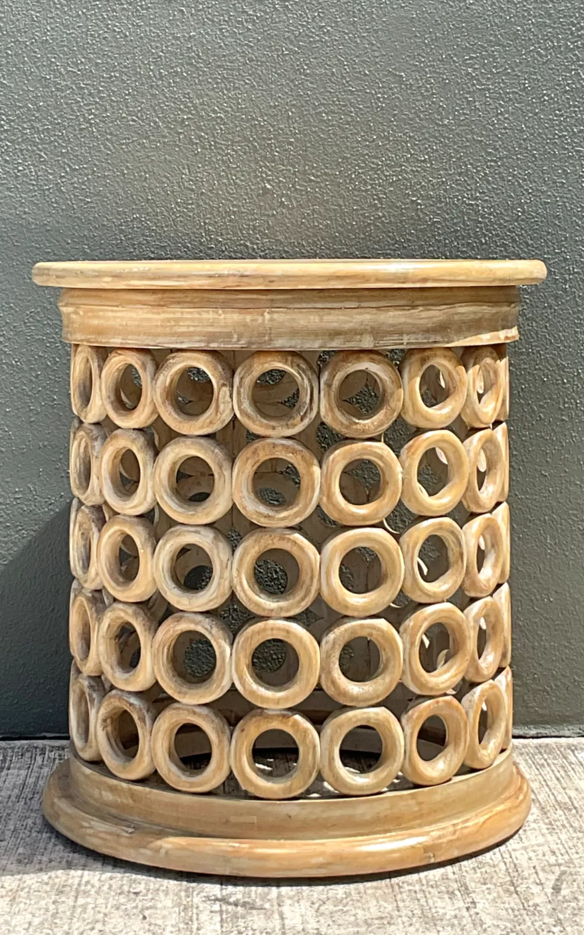 Vintage Openwork Wood Side Table — additional photo 2