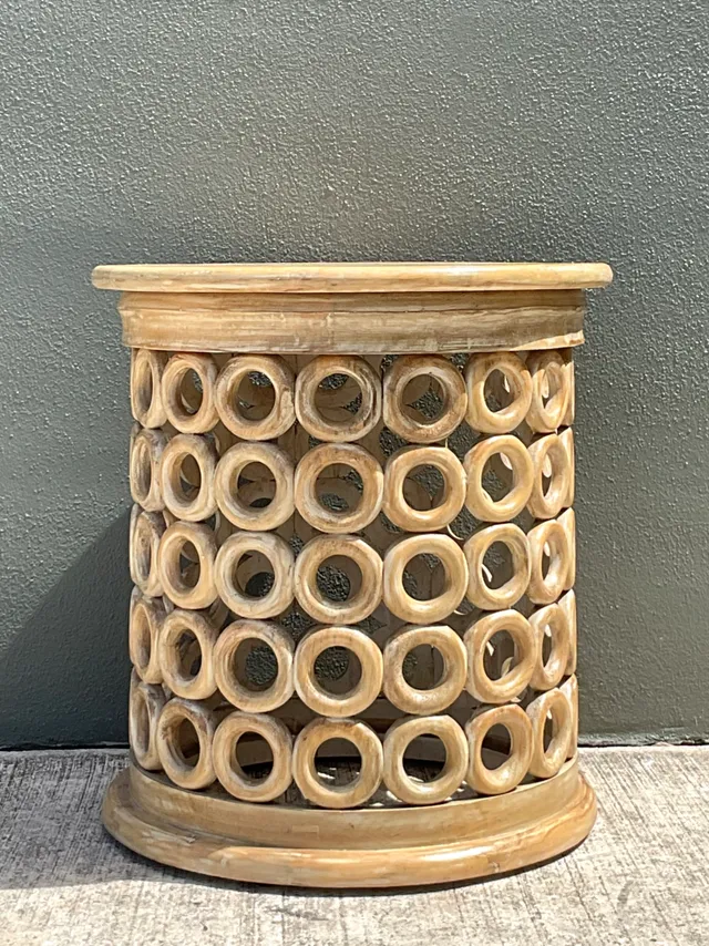 Vintage Openwork Wood Side Table — additional photo 2