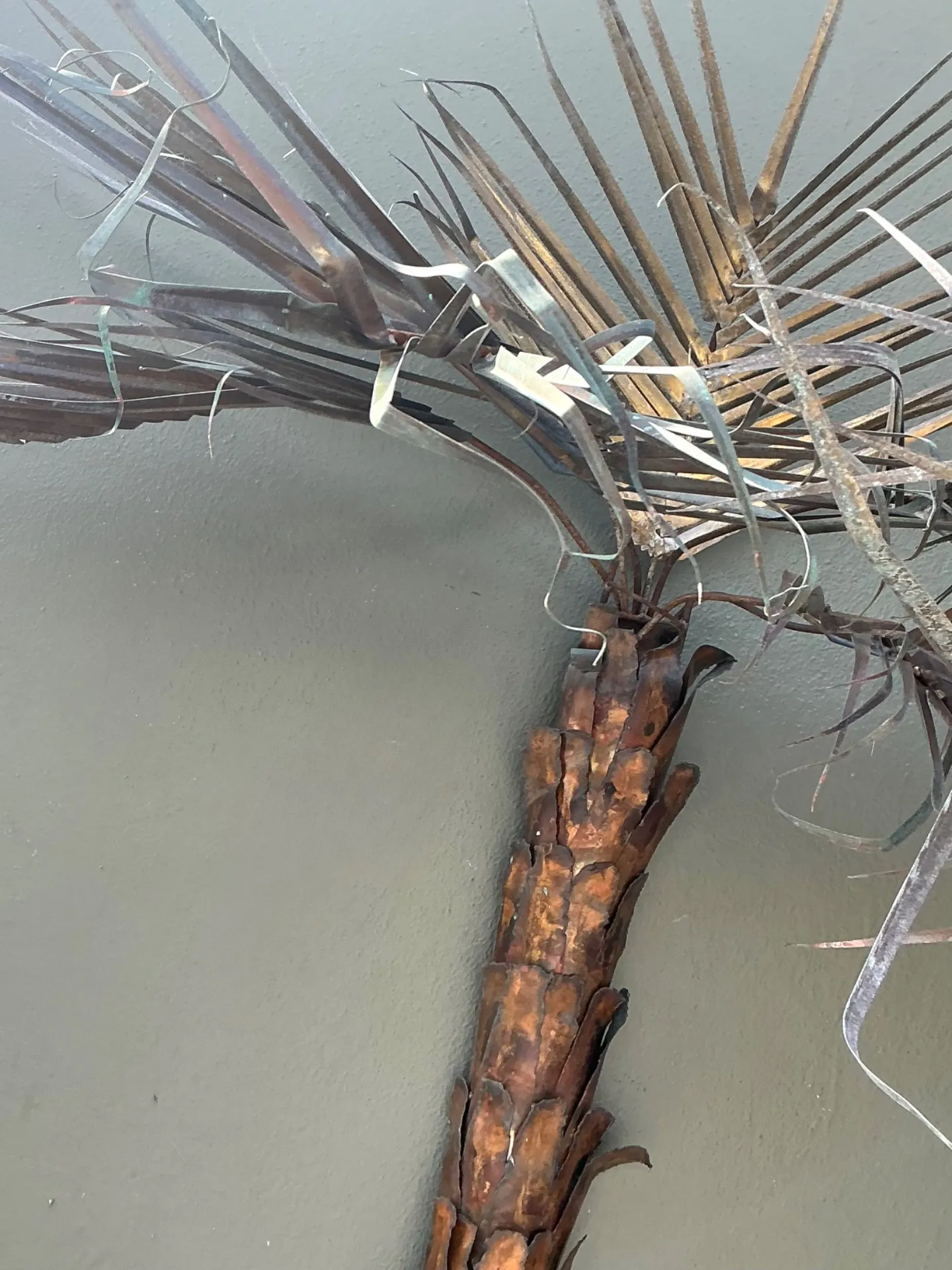 Vintage Metal Palm Tree Wall Sculpture — additional photo 8