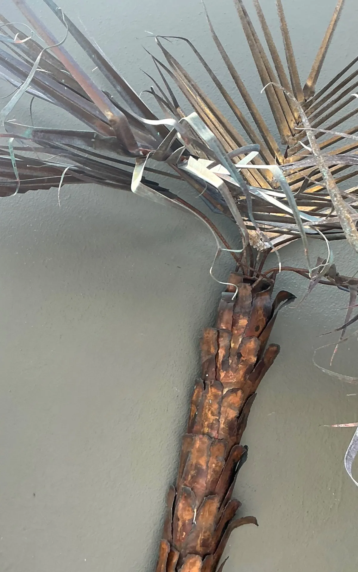 Vintage Metal Palm Tree Wall Sculpture — additional photo 8