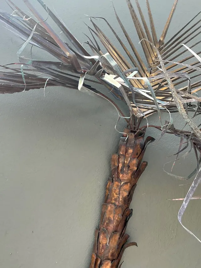 Vintage Metal Palm Tree Wall Sculpture — additional photo 8