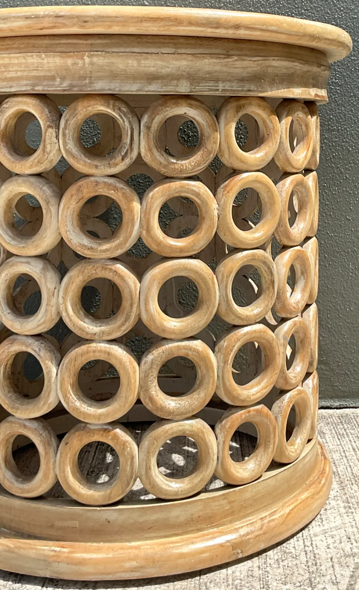 Vintage Openwork Wood Side Table — additional photo 3