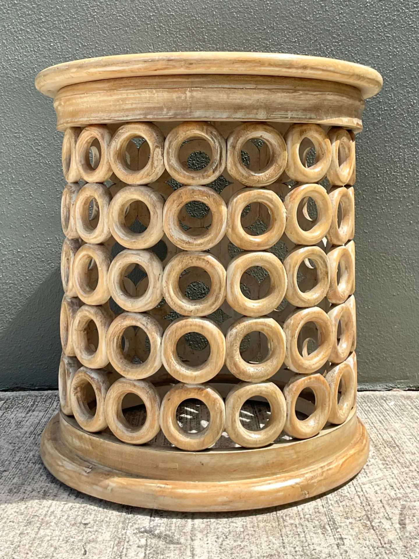 Vintage Openwork Wood Side Table — additional photo 1