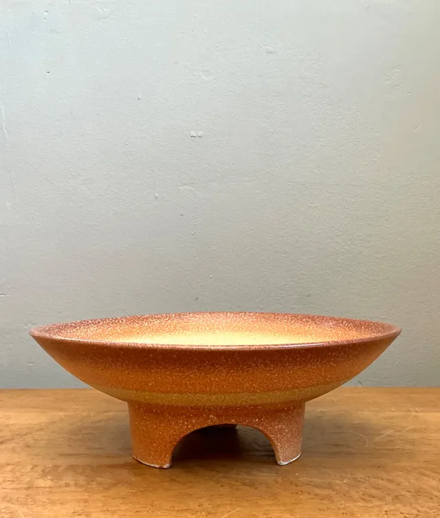 Vintage MCM Textured Ceramic Bowl — additional photo 1