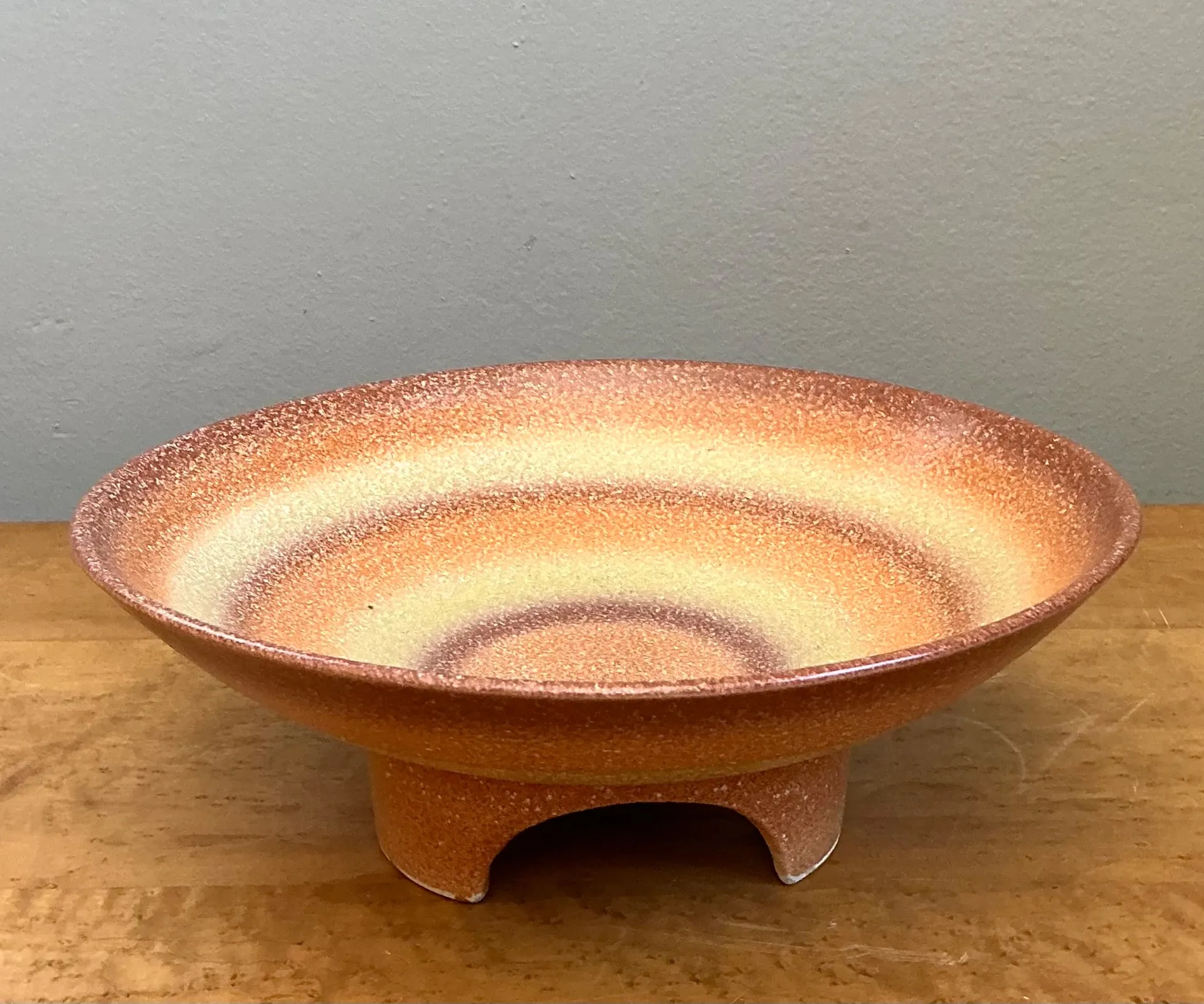 Vintage MCM Textured Ceramic Bowl — additional photo 5
