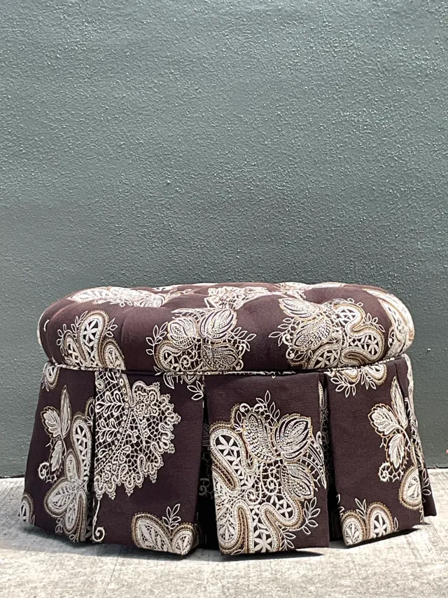 Vintage Paisley Tufted Ottoman — additional photo 4