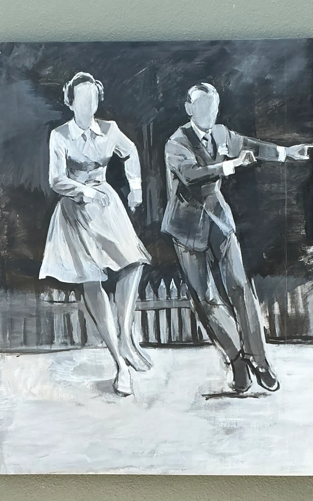 Vintage Black and White Dance Portrait on Canvas — additional photo 7