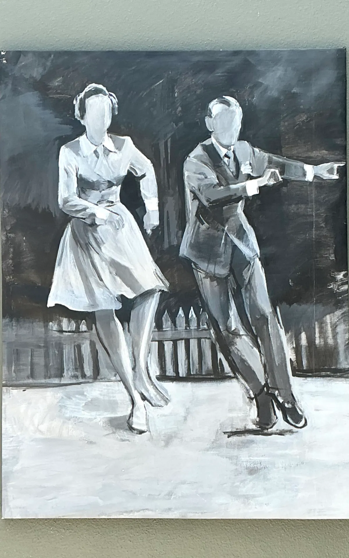 Vintage Black and White Dance Portrait on Canvas — additional photo 8