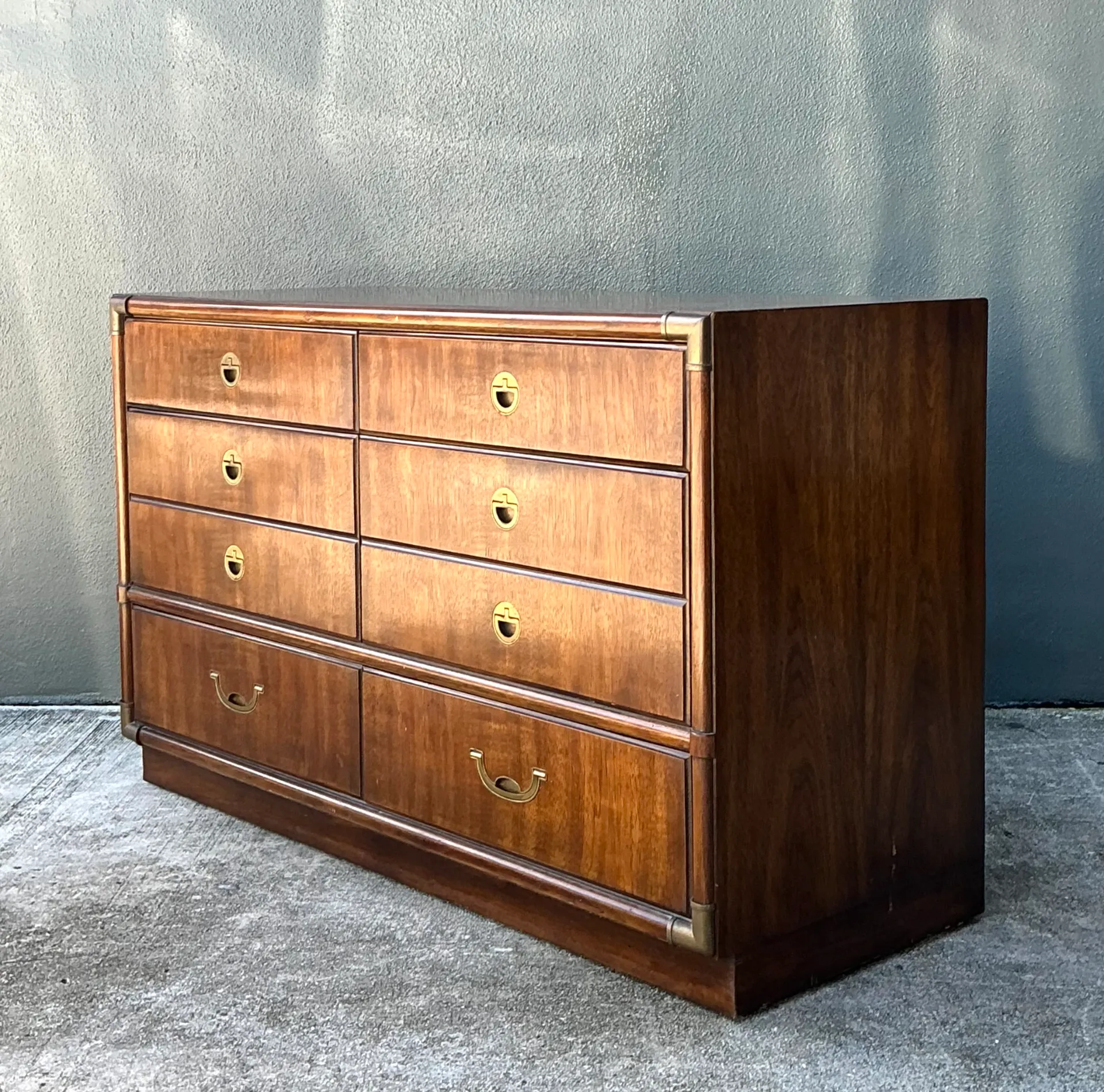 Vintage Drexel Wood and Metal Campaign Dresser — additional photo 1