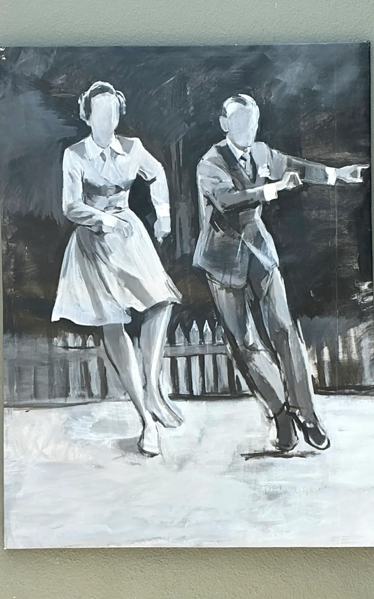 Vintage Black and White Dance Portrait on Canvas — additional photo 4