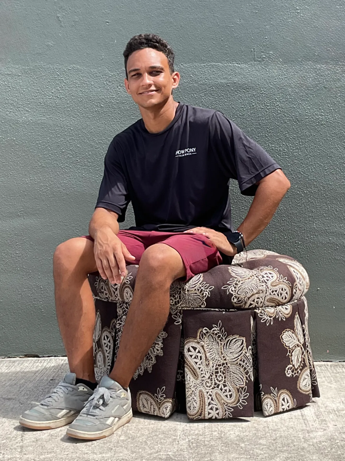 Vintage Paisley Tufted Ottoman — additional photo 5