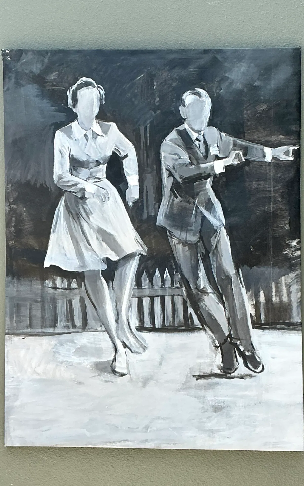 Vintage Black and White Dance Portrait on Canvas — additional photo 6