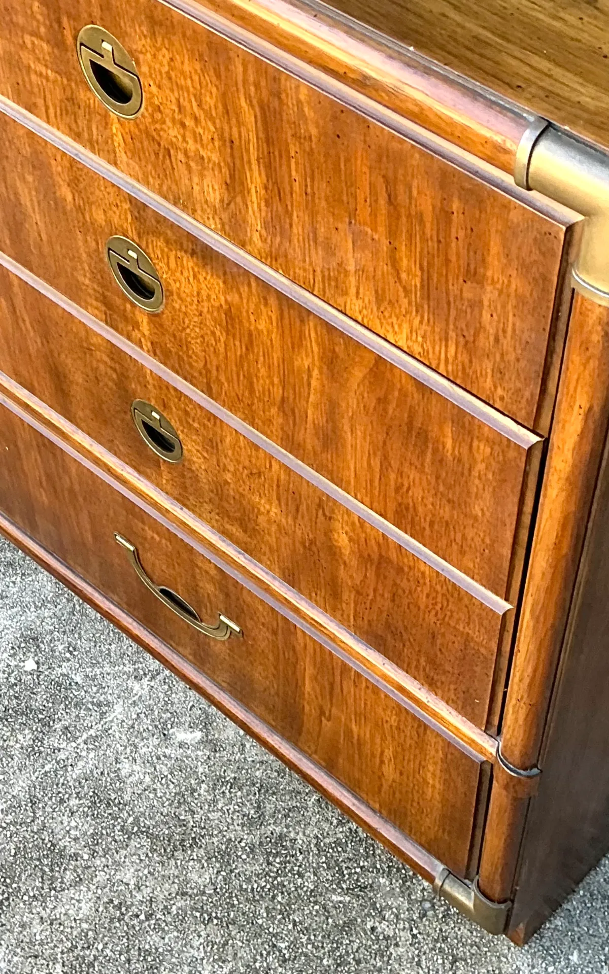 Vintage Drexel Wood and Metal Campaign Dresser — additional photo 3