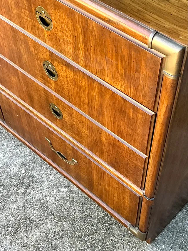 Vintage Drexel Wood and Metal Campaign Dresser — additional photo 3