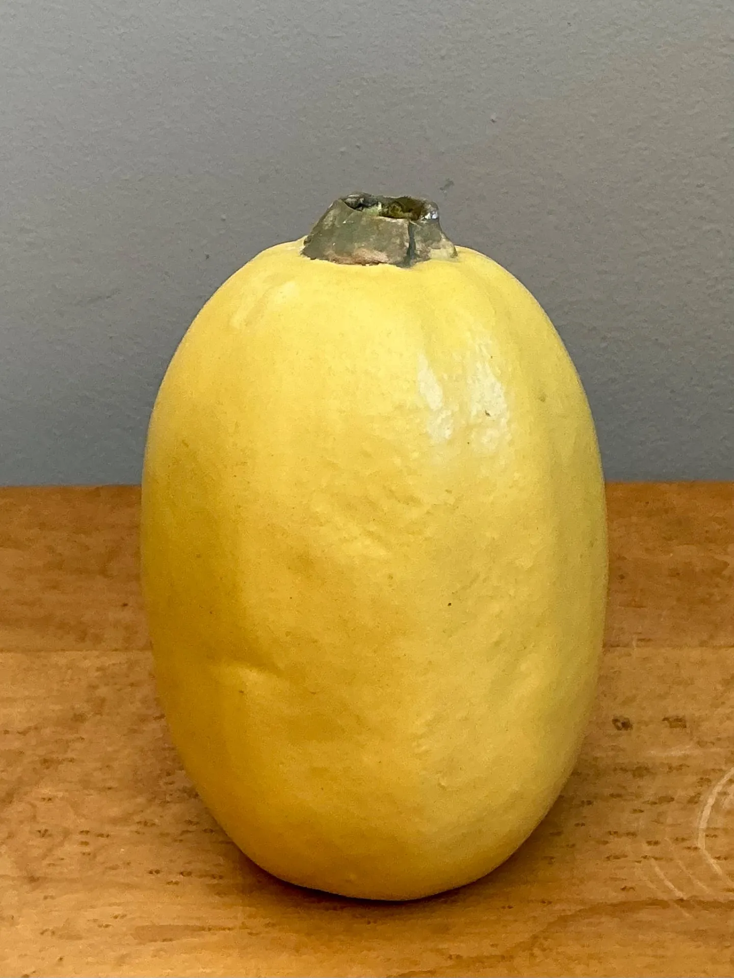 Vintage Yellow Earthenware Gourd — additional photo 3