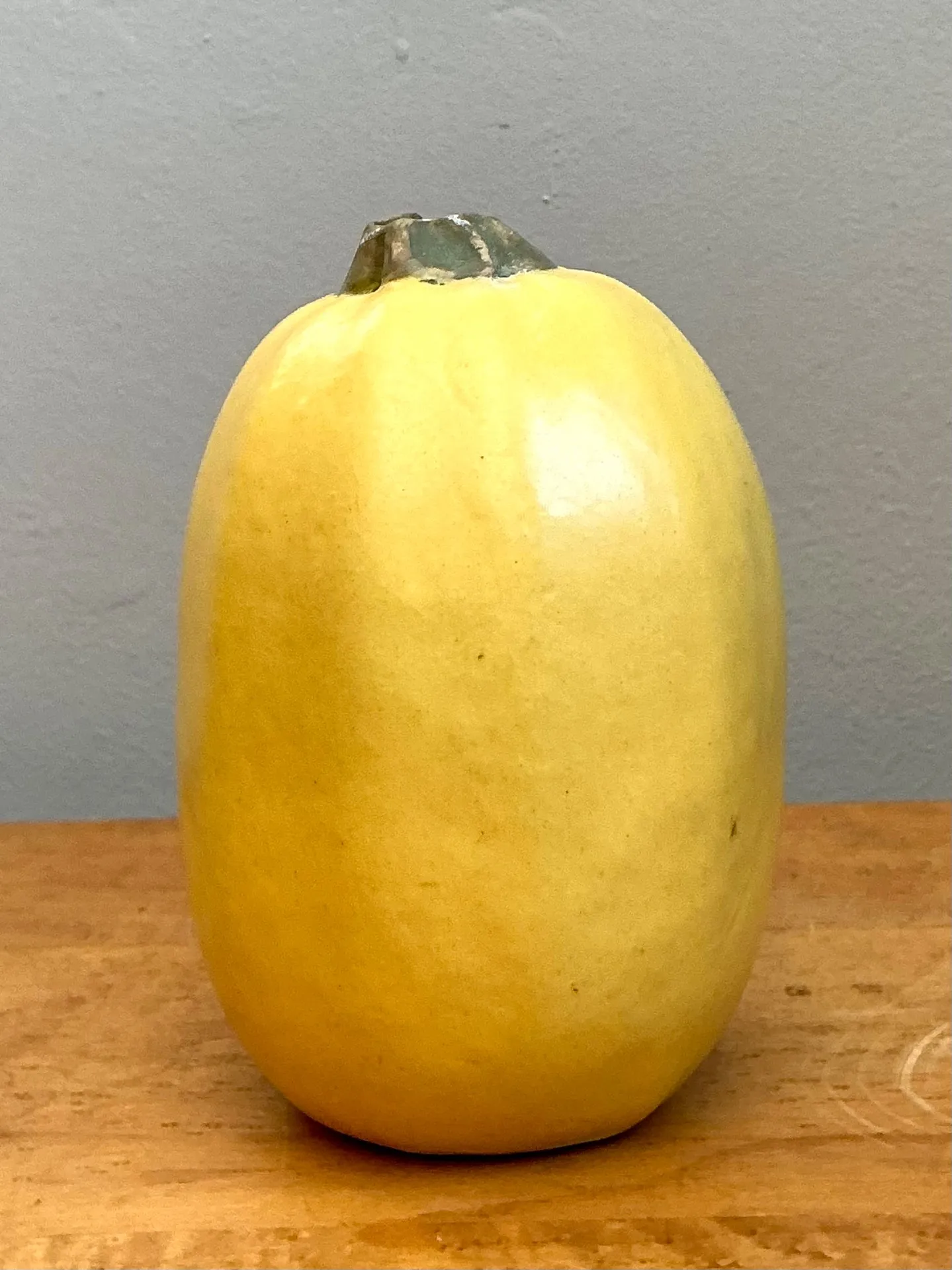 Vintage Yellow Earthenware Gourd — additional photo 1