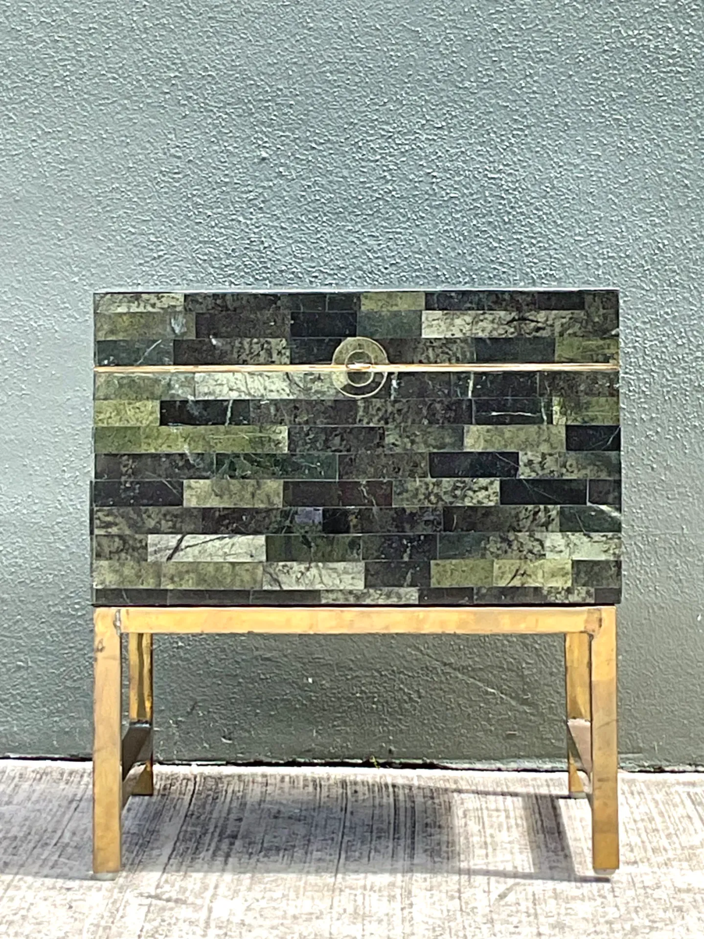 Vintage Stone and Metal Side Table — additional photo 7