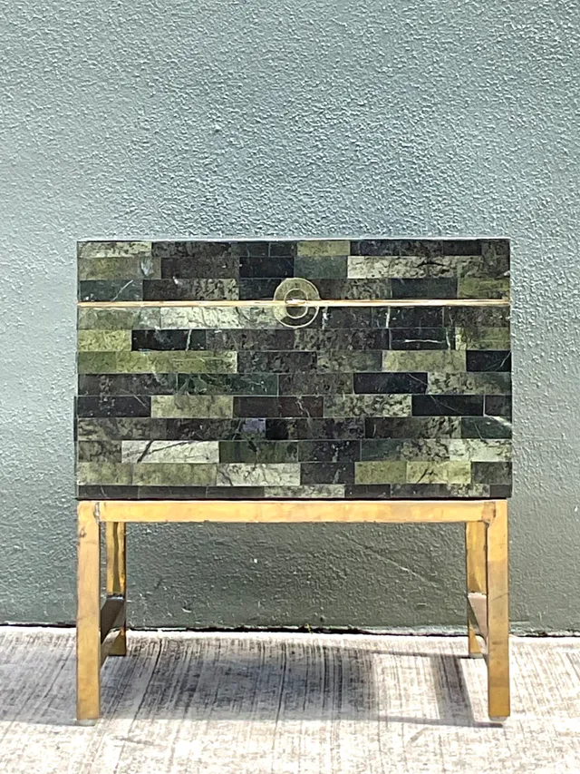 Vintage Stone and Metal Side Table — additional photo 7