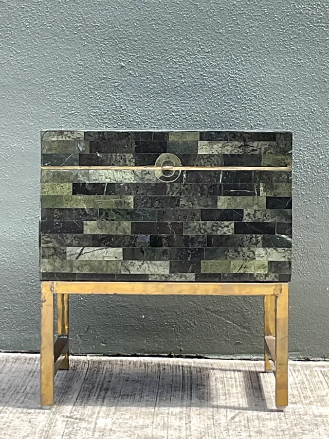 Vintage Stone and Metal Side Table — additional photo 6