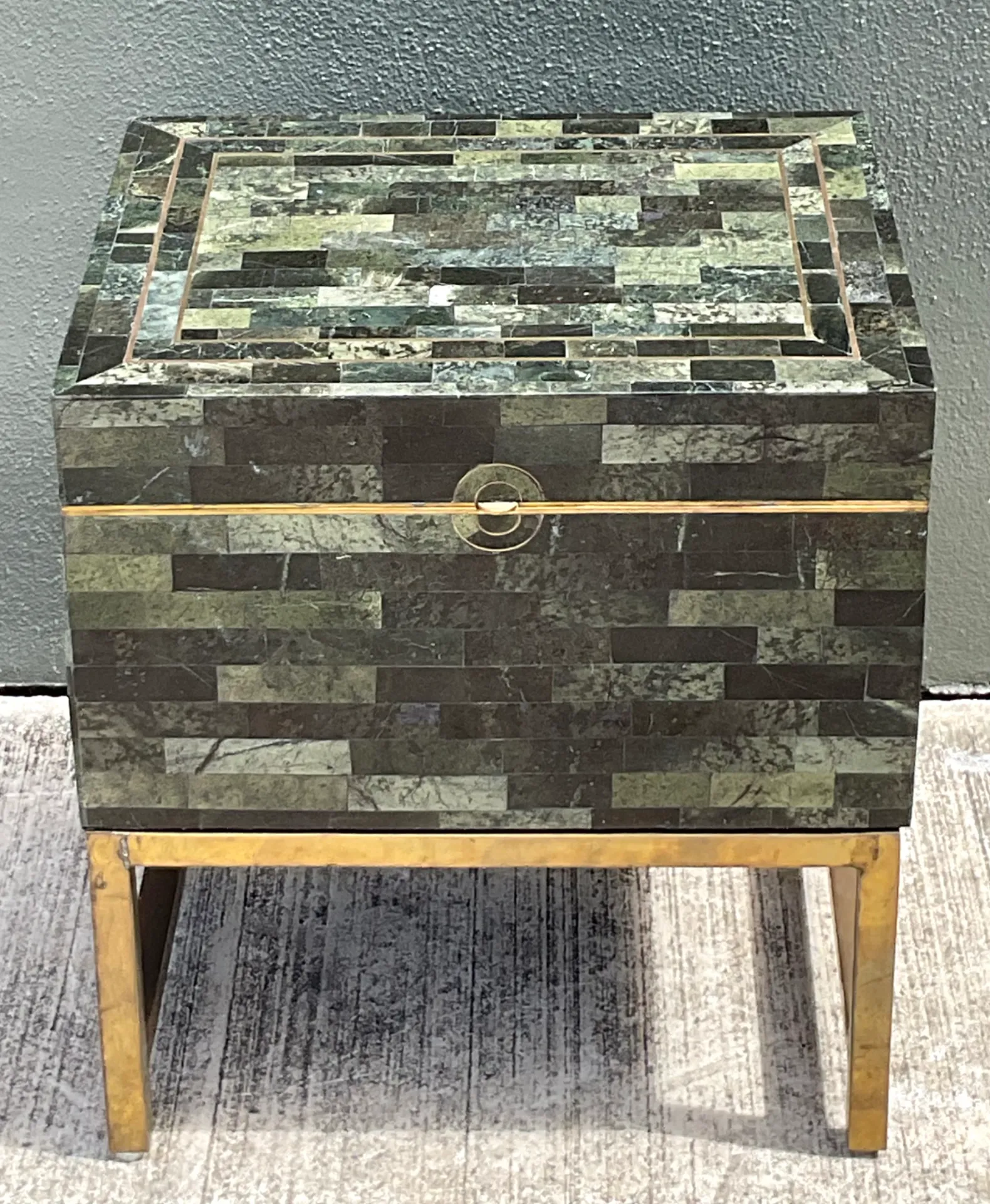 Vintage Stone and Metal Side Table — additional photo 4