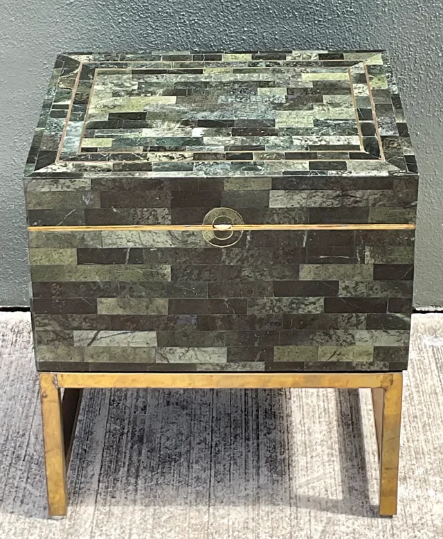 Vintage Stone and Metal Side Table — additional photo 4