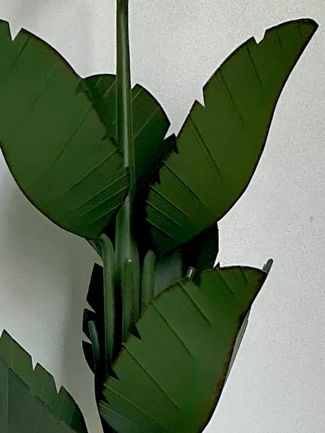 Vintage Green Banana Leaf Six Arm Chandelier — additional photo 2