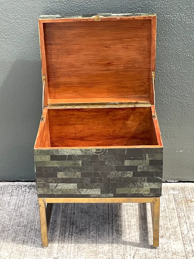 Vintage Stone and Metal Side Table — additional photo 8