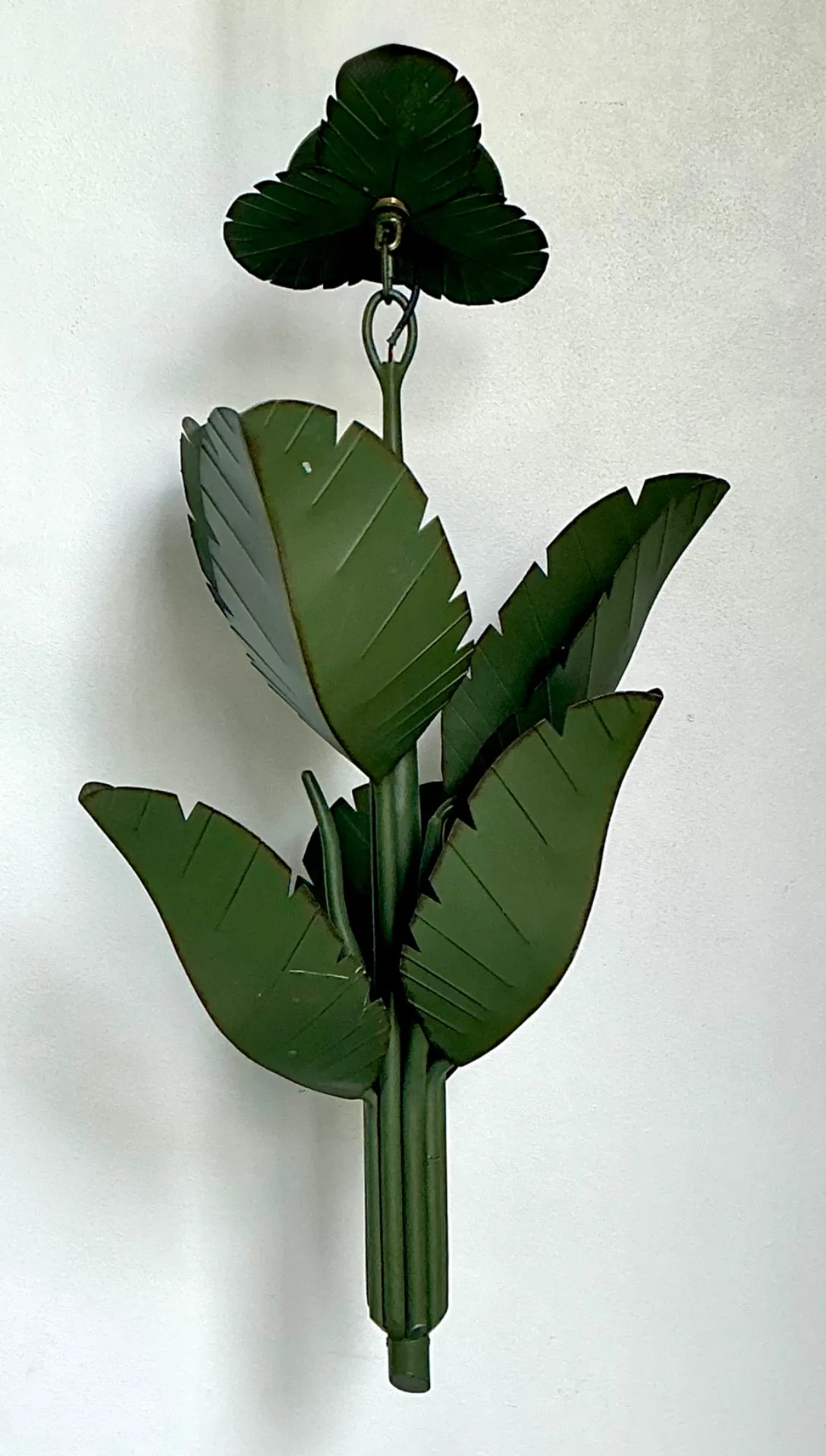 Vintage Green Banana Leaf Six Arm Chandelier — additional photo 8