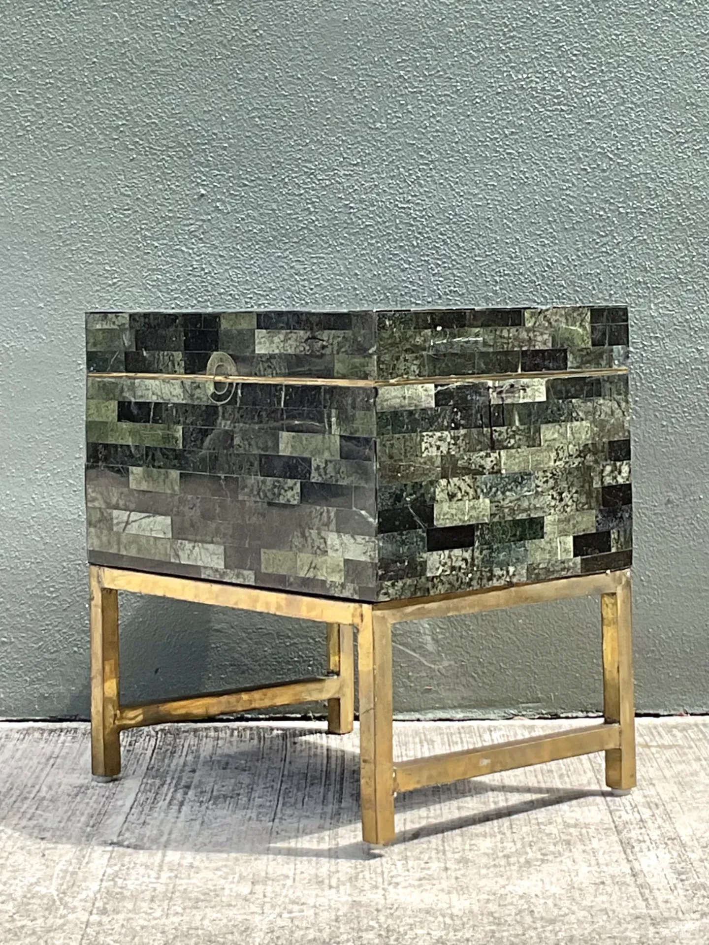 Vintage Stone and Metal Side Table — additional photo 5