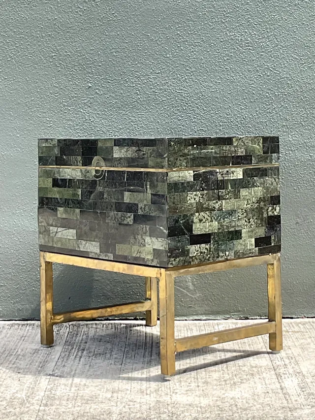 Vintage Stone and Metal Side Table — additional photo 5