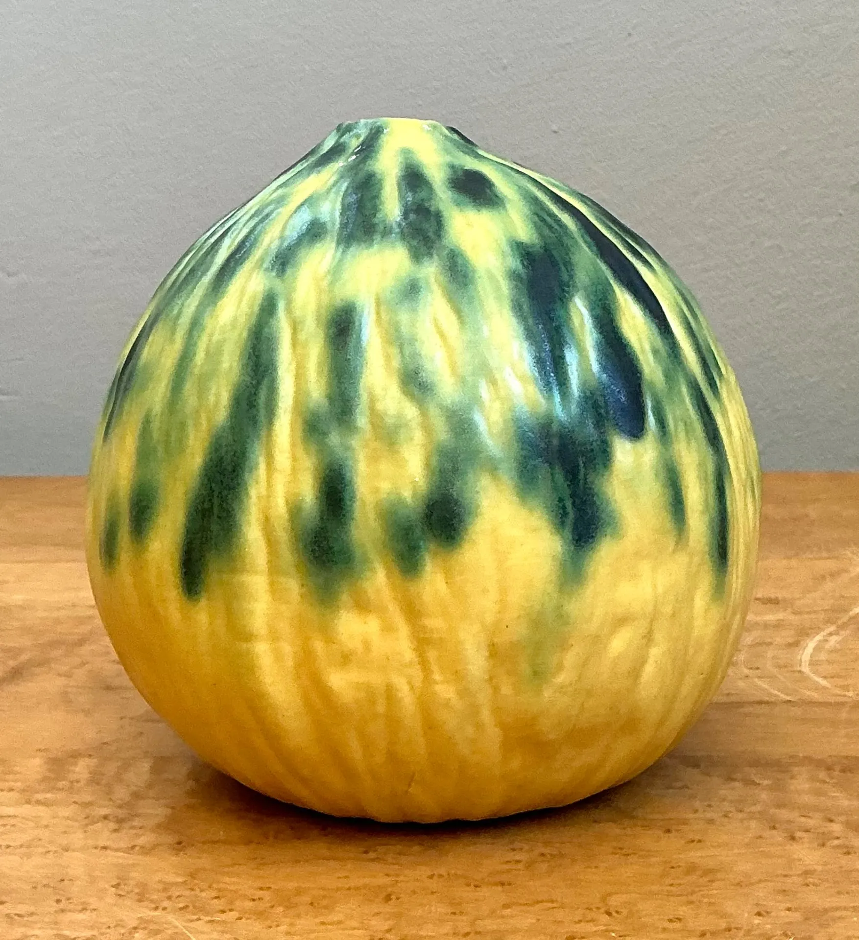 Vintage Yellow and Green Ceramic Gourd — additional photo 4