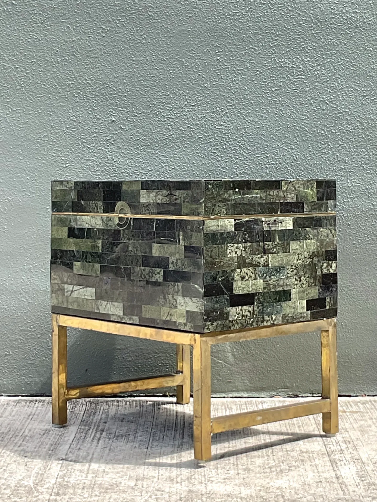 Vintage Stone and Metal Side Table — additional photo 3