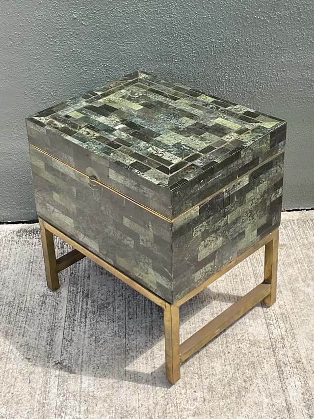 Vintage Stone and Metal Side Table — additional photo 2