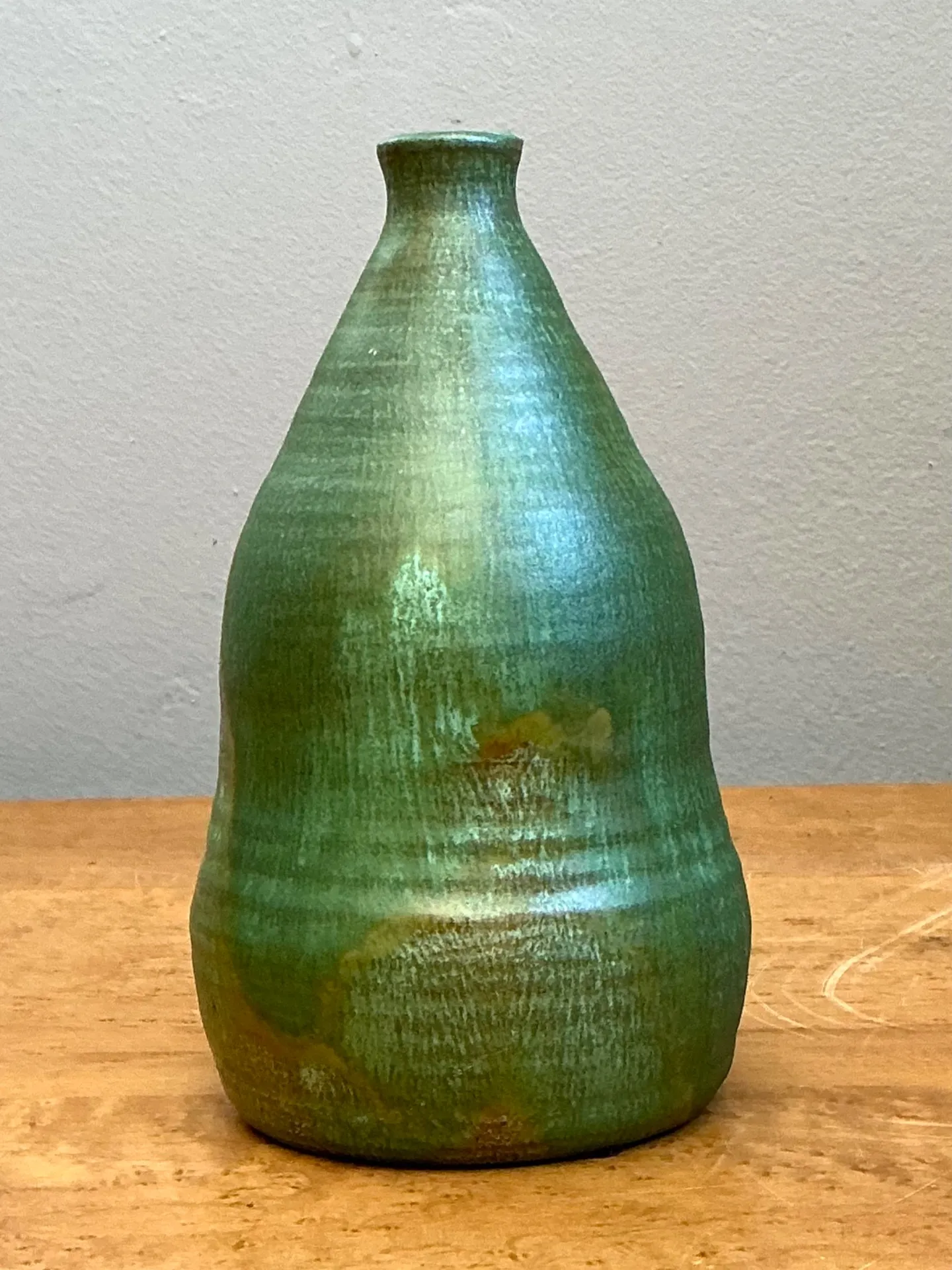 Vintage Green Glazed Studio Pottery Vase — additional photo 3