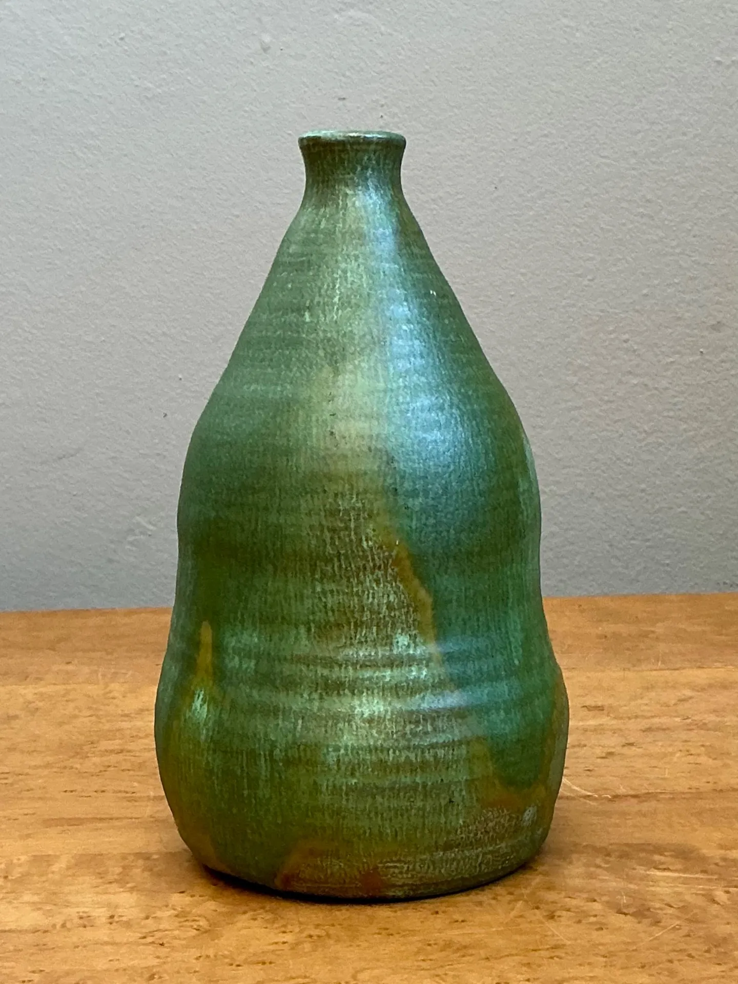 Vintage Green Glazed Studio Pottery Vase — additional photo 8